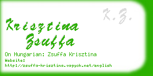 krisztina zsuffa business card